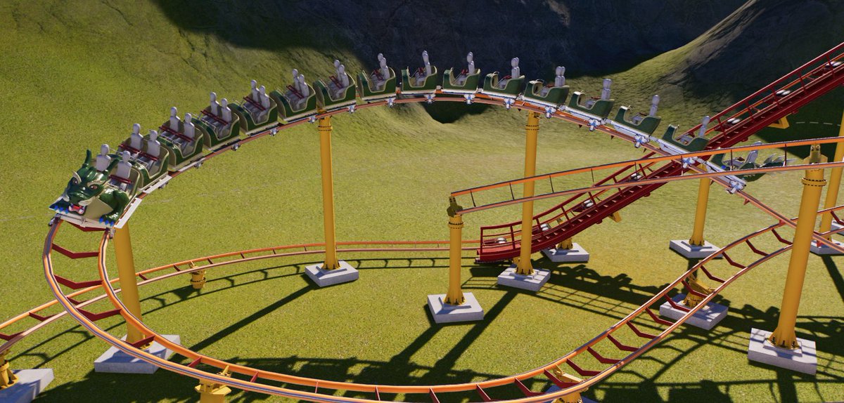 I'd give you a video of it, but it'd amount to the same...

This train was perfectly stalled during the test session, in perfect balance on the hill 😅

That's what I get for trying to make a kiddie coaster...