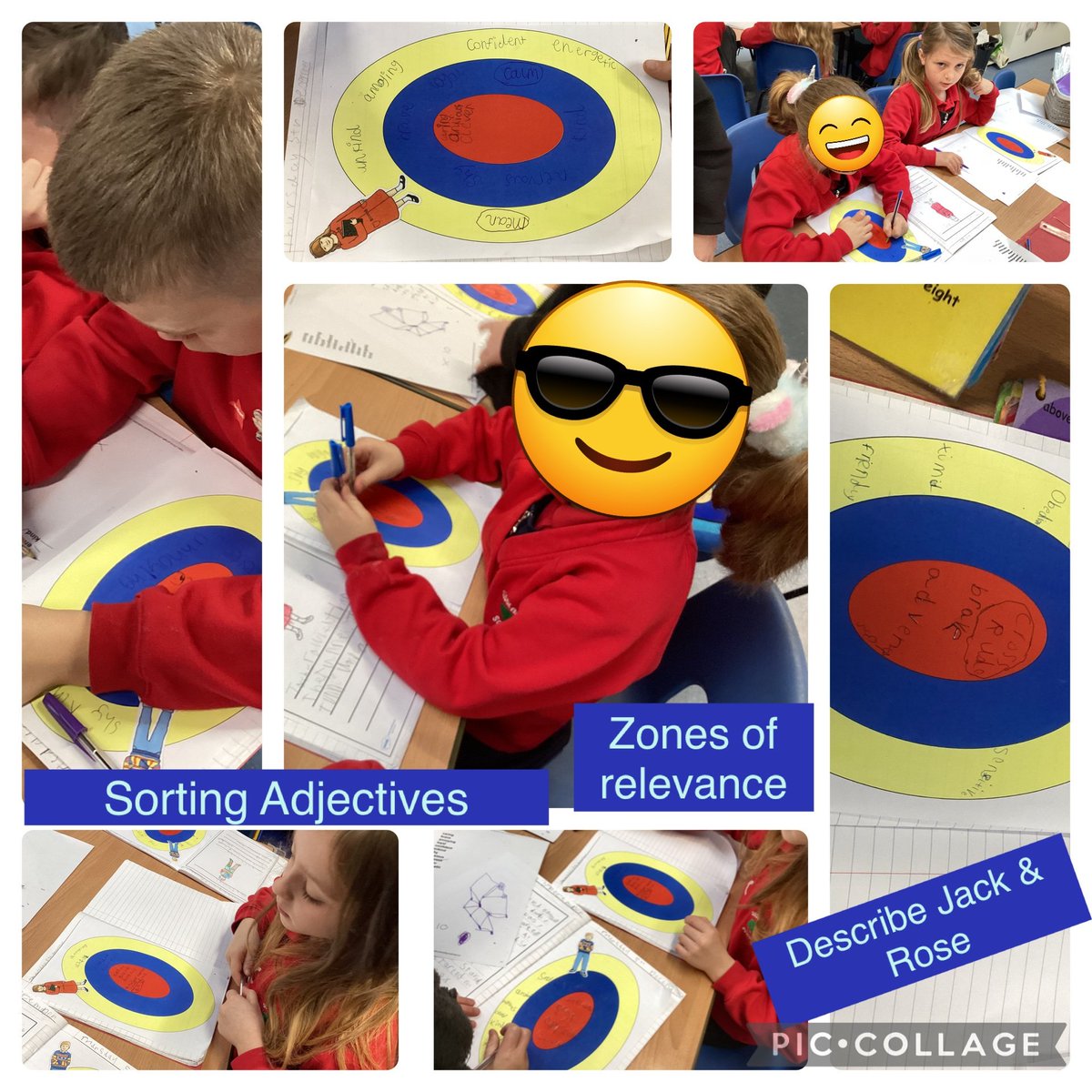 We are gathering the best adjectives that describe our main characters to use in our character profiles.  We are using the zones of relevance to help us. #thetunnel #adjectives