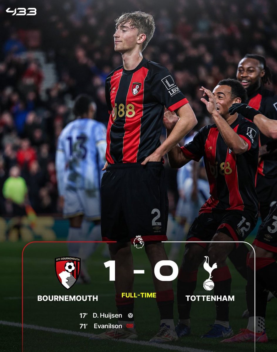 FabrizioRomano's tweet photo. 🍒 Chill guy Huijsen for Bournemouth’s win over Spurs — who’s your Man of the Match? https://t.co/YCe9cDJMss
