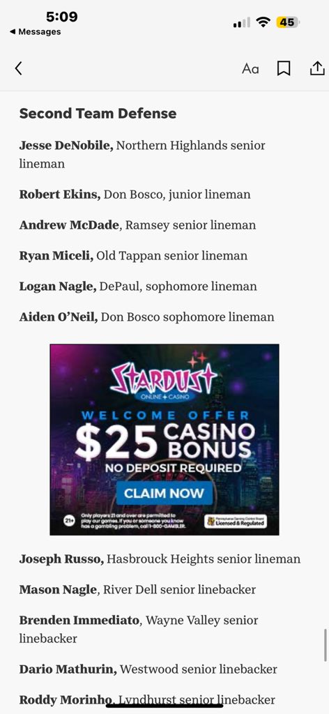 Honored and blessed to be named All North Jersey defensive team!!
<a href="/coachdcord/">Dave Cord</a> <a href="/NHighlandsFB/">Northern Highlands Football</a> 
#blessed #psalm23 #agtg