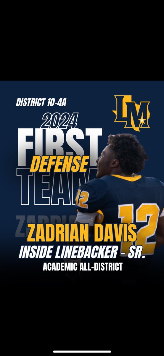 Blessed to be name District 10-4A
1st team all district Inside linebacker <a href="/CoachWard16/">Clarence Ward</a> <a href="/THE_LMHS/">THE LMHS</a> <a href="/LM_CoogFootball/">La Marque Cougar Football</a> <a href="/Ath_CoachSully/">Coach Sully</a>
@coachHudson <a href="/CoachBernard__/">Desmond Bernard M.Ed</a>
@Coachpollard36 @Coachsbusby22
<a href="/TerranceIsaac1/">Terrance Isaac</a> <a href="/chez3vans/">Coach Evans🏁</a> 
<a href="/CoachSandersSC/">Brenden “B” Sanders</a>