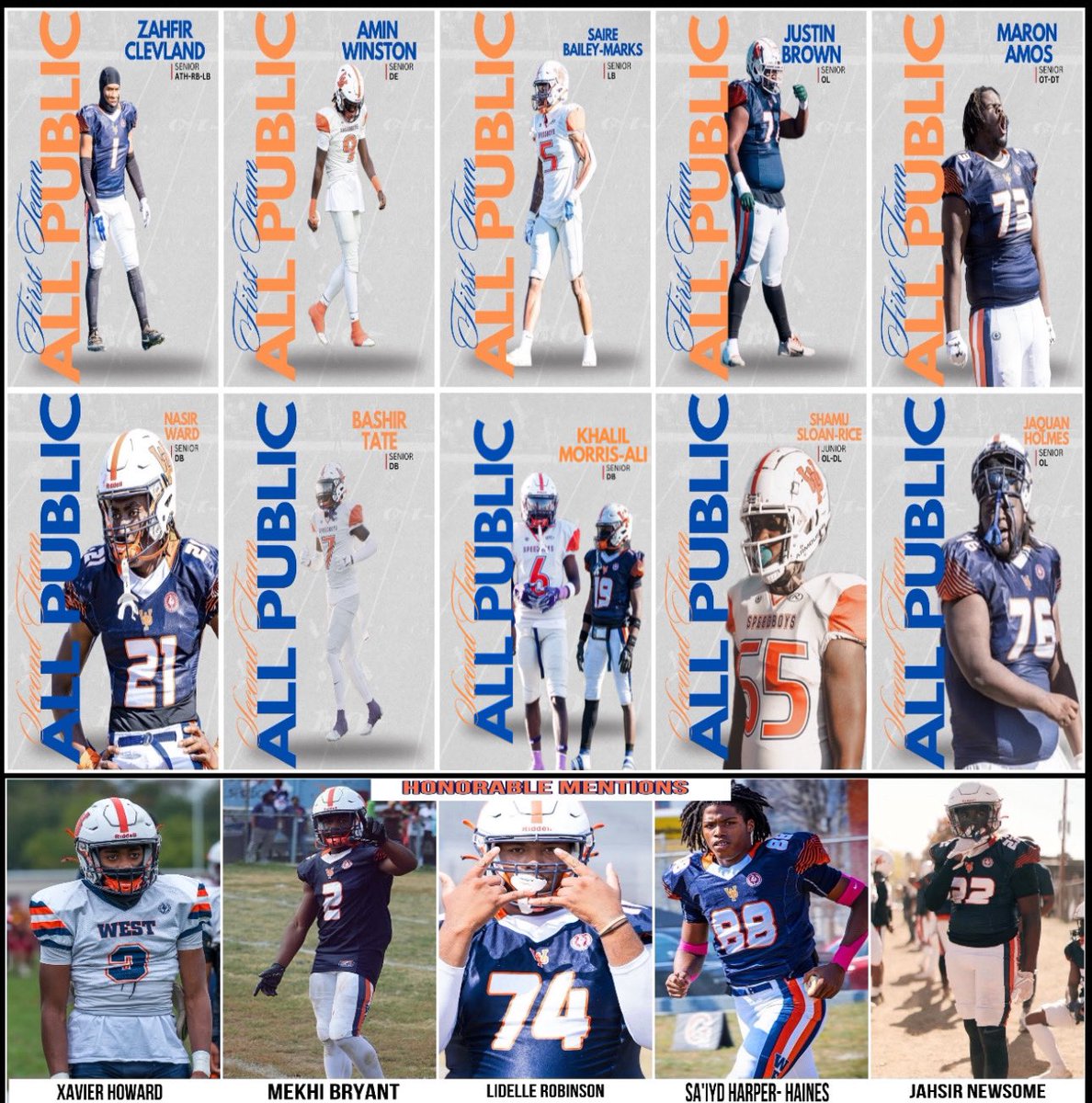 Aaron Young (@coacaaronywp) on Twitter photo Congrats to all the dawgs who earned 1st & 2nd Team All Public. All of you earned this all season! ๐งก๐ <a href="/ZahfirC/">Zahfir Cleveland</a> <a href="/AminWinston1/">Amin winston class of 2025</a> <a href="/SaireBailey_WP/">Saire Bailey-Marks</a> <a href="/Jay4ourr/">Justin Brown Jr</a> <a href="/ayoweezy1/">Maron Amos</a> <a href="/NasWard5/">Nasir Ward</a> @luckytate777 <a href="/Kmorrisali3/">Khali Morris-Ali</a> <a href="/mijsloan/">Shamij Sloan-Rice</a> @quan_swp
Also congrats to our Honorable Mentions Congrats to all the dawgs who earned 1st & 2nd Team All Public. All of you earned this all season! ๐งก๐ <a href="/ZahfirC/">Zahfir Cleveland</a> <a href="/AminWinston1/">Amin winston class of 2025</a> <a href="/SaireBailey_WP/">Saire Bailey-Marks</a> <a href="/Jay4ourr/">Justin Brown Jr</a> <a href="/ayoweezy1/">Maron Amos</a> <a href="/NasWard5/">Nasir Ward</a> @luckytate777 <a href="/Kmorrisali3/">Khali Morris-Ali</a> <a href="/mijsloan/">Shamij Sloan-Rice</a> @quan_swp
Also congrats to our Honorable Mentions