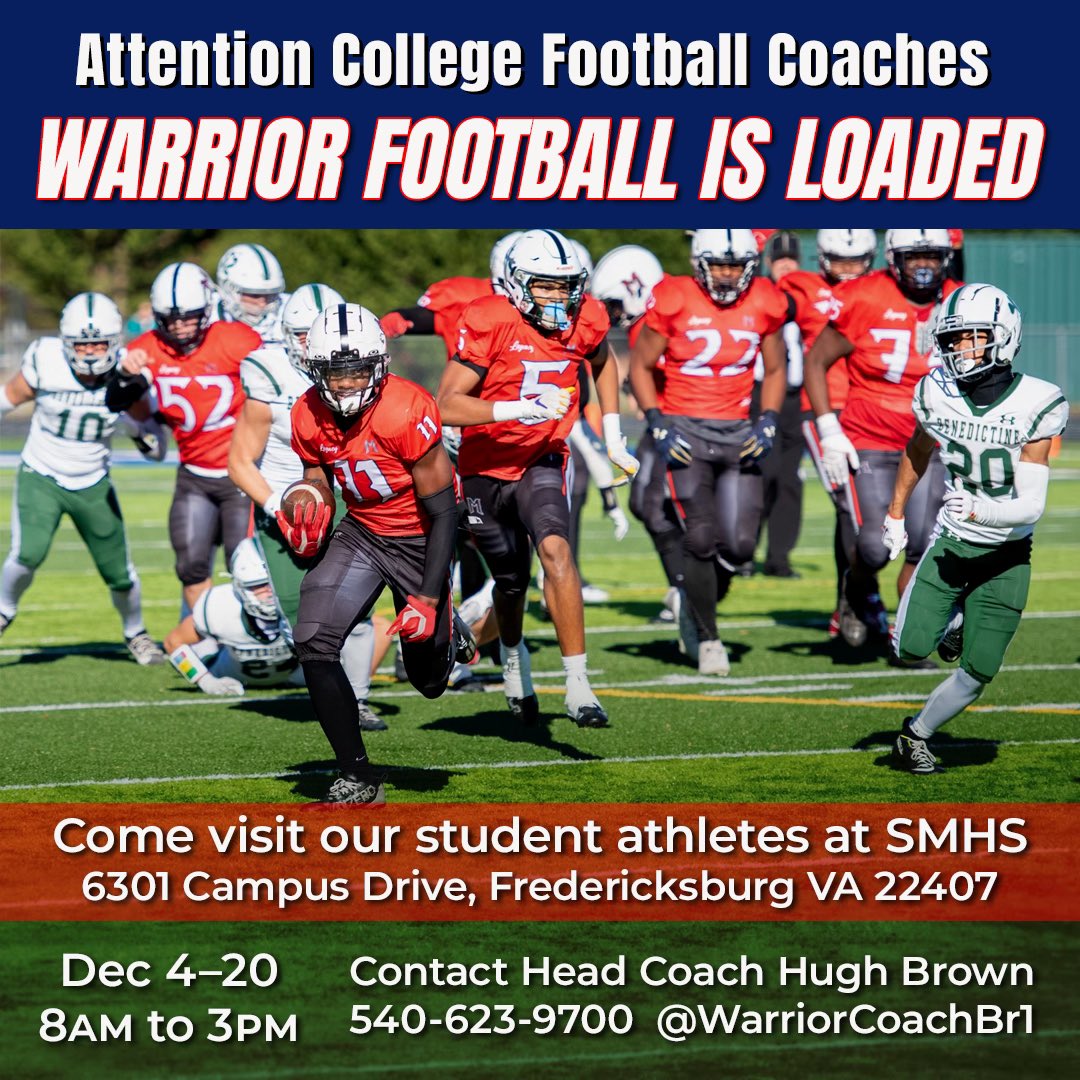 WarriorCoachBr1's tweet image. Coaches are always welcome. Please come see us. @warriorfbsmhs