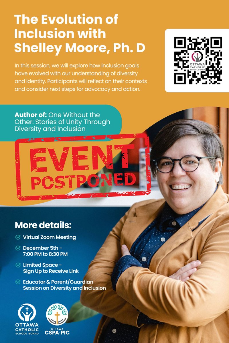 OttawaCSPA's tweet photo. We apologize for the inconvenience.  Due to a medical situation, our speaker is unable to attend this evening.  We will be in touch soon with a rescheduled date.  Thank you for your understanding.​ @OttCatholicSB @OCSBSpecEd https://t.co/vqek8e60dK