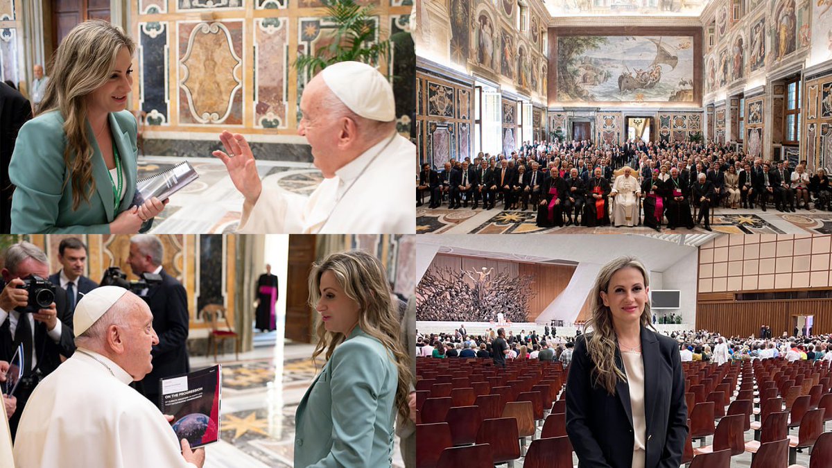allatra_org's tweet photo. Maryna Ovtsynova, President of ALLATRA International Public Movement, has expressed profound gratitude to 🇻🇦Pope Francis for the Apostolic Blessing bestowed upon ALLATRA volunteers.

The official message of His Holiness's Apostolic Blessing, addressed to President Ovtsynova from the Holy See, reads:

"The Supreme Pontiff, thankful for your heartfelt message, encourages you to persist in your efforts to protect humanity and the environment. He expresses his hope that your organization will continue to successfully carry out its mission for the benefit of our common home. Pope Francis, assuring you of his prayerful remembrance of all those who work daily to uphold human ideals and values, wholeheartedly entrusts you and all members and volunteers of ALLATRA to the intercession of the Virgin Mary and gladly imparts his Apostolic Blessing".

"This blessing inspires all of us to continue our activities for the benefit of humanity, reinforcing the ideals of goodness, humanity, and mutual assistance", said ALLATRA President Maryna Ovtsynova.
The importance of the Pope's role is especially high in promoting the development of interreligious dialogue, peace and harmony in the world community relevant considering the extensive research conducted by ALLATRA volunteers, who represent various religions and denominations worldwide. This includes the fundamental social research project "The Universal Grain".

📸 In the photo: Pope Francis and ALLATRA President Maryna Ovtsynova. Vatican City, June 2024.

Read more: https://t.co/1KTbir3ntV (https://t.co/V9ZXSGEonu)

#allatra #pope #Vatican @Pontifex #blessed #Blessings #blessing #Vatican #thursdayvibes #ThursdayThoughts