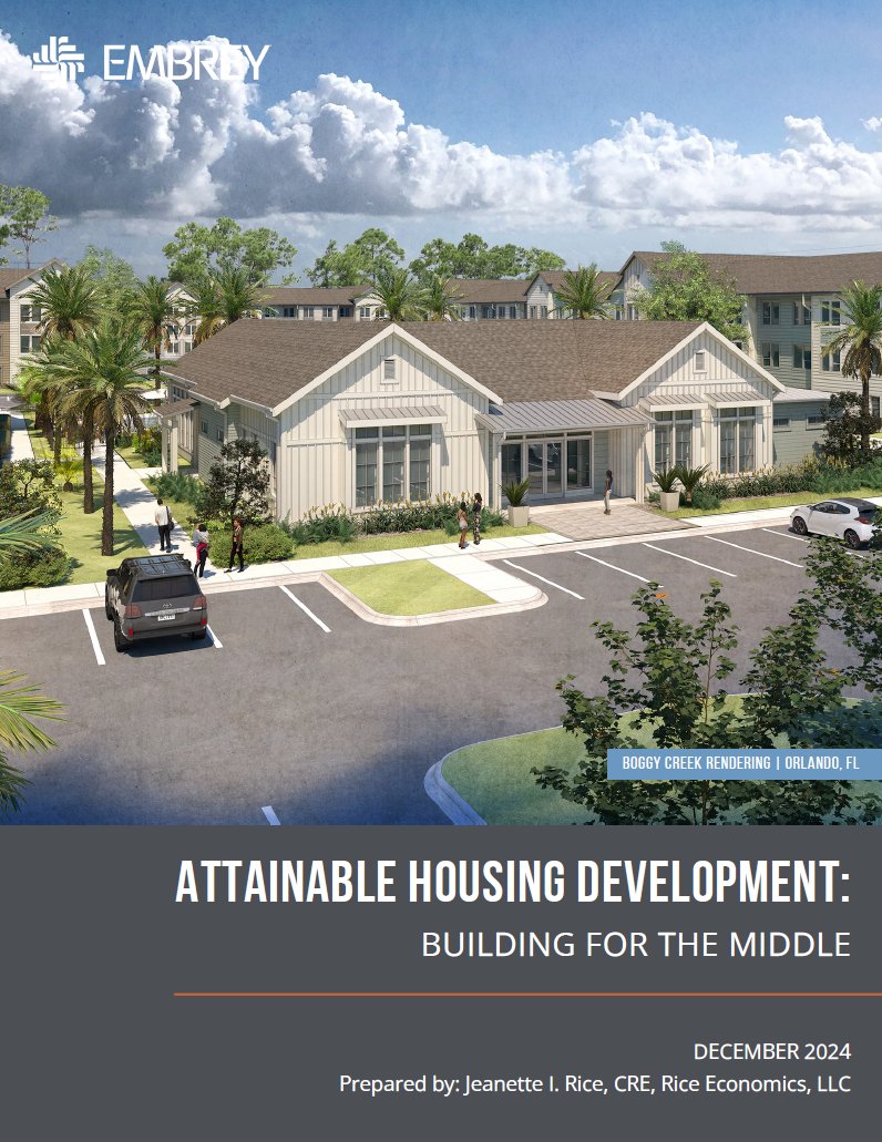 In a special report for EMBREY, real estate expert Jeanette I Rice dives into the many dynamics of the attainable housing product for multifamily development. 

Discover more here: bit.ly/49n9CgE