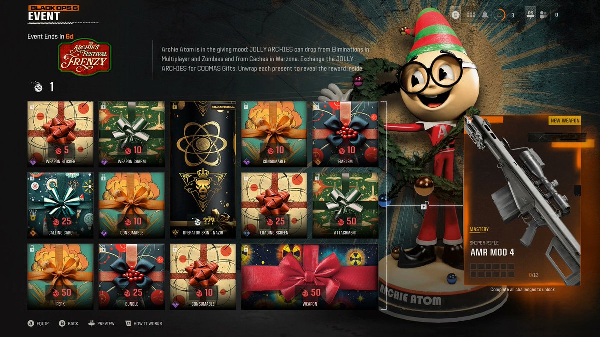 Archie's Festival Frenzy event for Black Ops 6 and Warzone will feature a bonus skin for those who own BlackCell

The event will begin on December 19.

#BO6 #Warzone