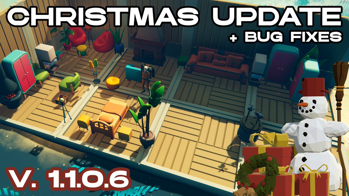 Wild Planet's Christmas update brings festive gear, fixes time saving, improves lighting, revamps workbench UI, adds 26 decorations, and updates loot!

store.steampowered.com/news/app/13230…