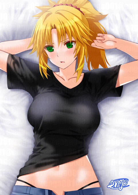 モードレットを勢いのまま押し倒したけど結構悪い気していない感じ^^#FGO 