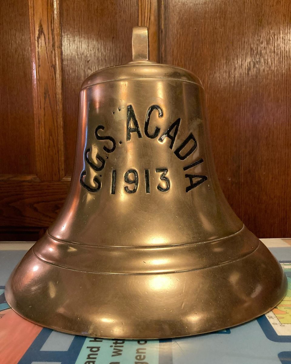 ns_mma's tweet photo. #BehindtheScenes #CSSAcadia bell is polished and ready to be rung aboard ship for the 107th anniversary of the 1917 Halifax Harbour Explosion. Tomorrow, Dec. 6, we will be ringing our bell at 9:04 am, the exact time of the explosion.
#maritime #heritage #Halifax #explosion https://t.co/FkRXvrLUvF