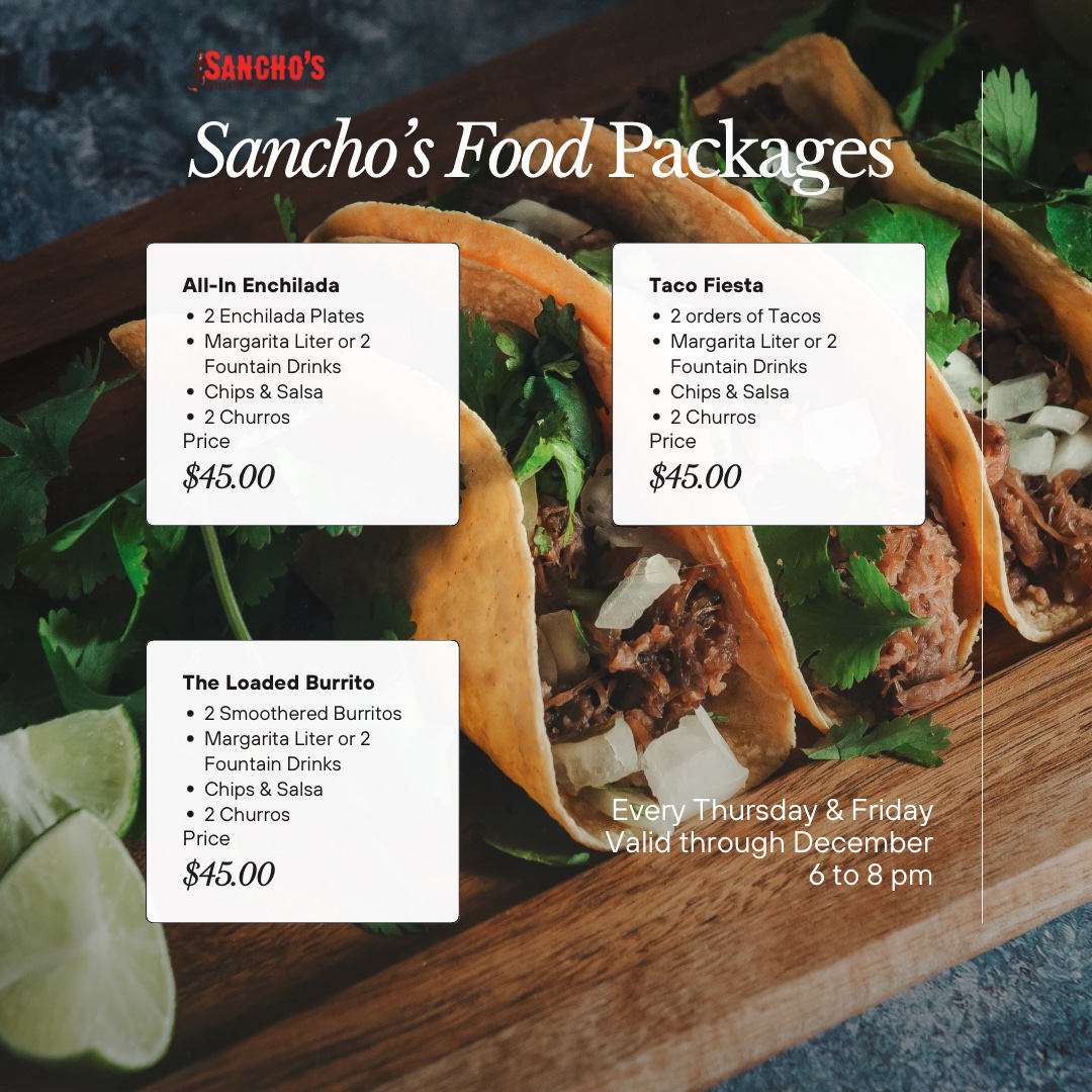 December 2024 Food Packages, 6 to 8pm
***Monday to Friday