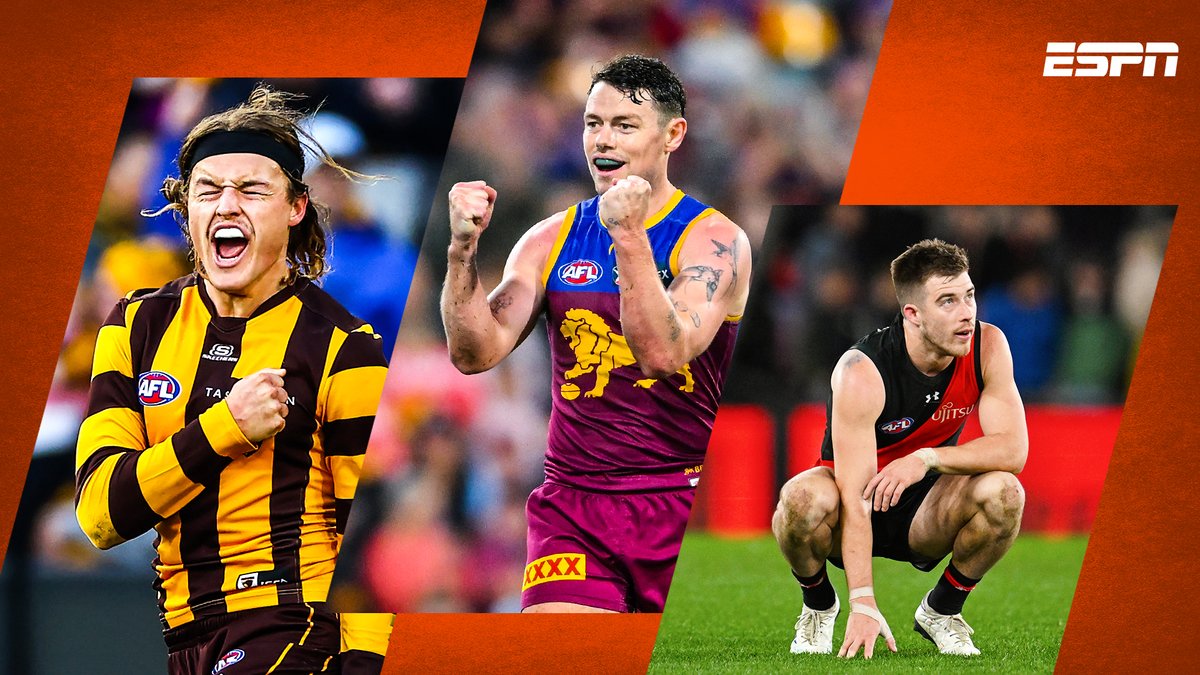 ESPNAusNZ's tweet image. Contenders? Thereabouts? Or is your team kidding itself about its finals aspirations? 

With the trade and draft periods done, @JMichaelsESPN has ranked every club four months out from the start of the 2025 AFL season.

How does your team fares? 📝 spr.ly/6001QE72d