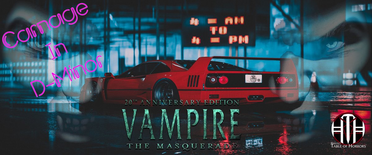 TableofHorrors's tweet photo. Join us in on hour for the premier of our new VTM  game, Carnage in D-Minor!
Set during the 1980's in Abingdon on Thames, UK.
https://t.co/X6nKcclqEJ https://t.co/P840jq0ZyS