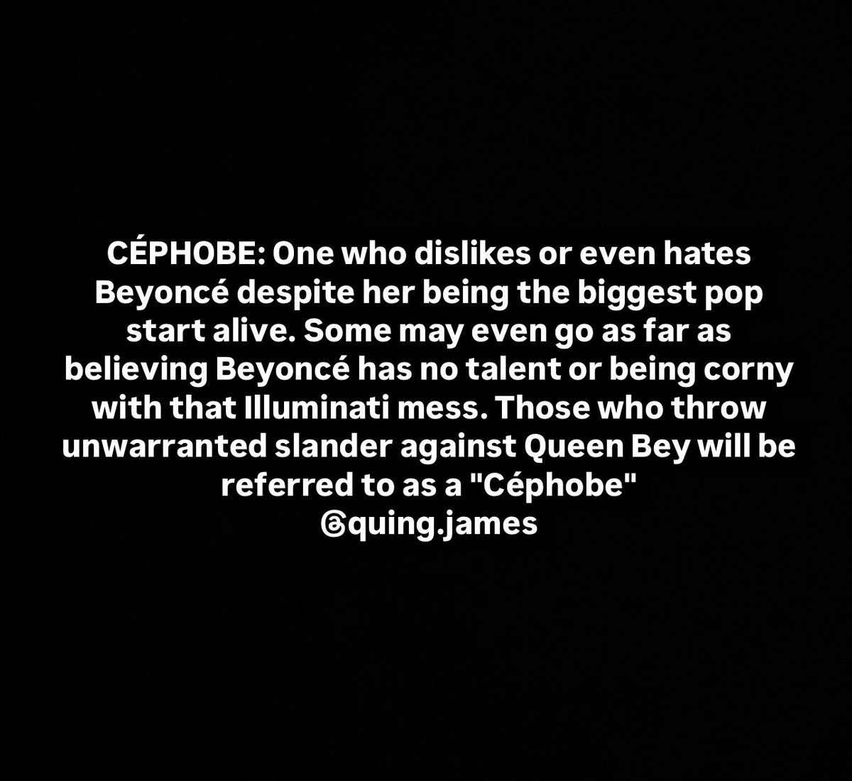 Quing_James's tweet photo. End Céphobia!! #beyonce https://t.co/tuwCowSLz2