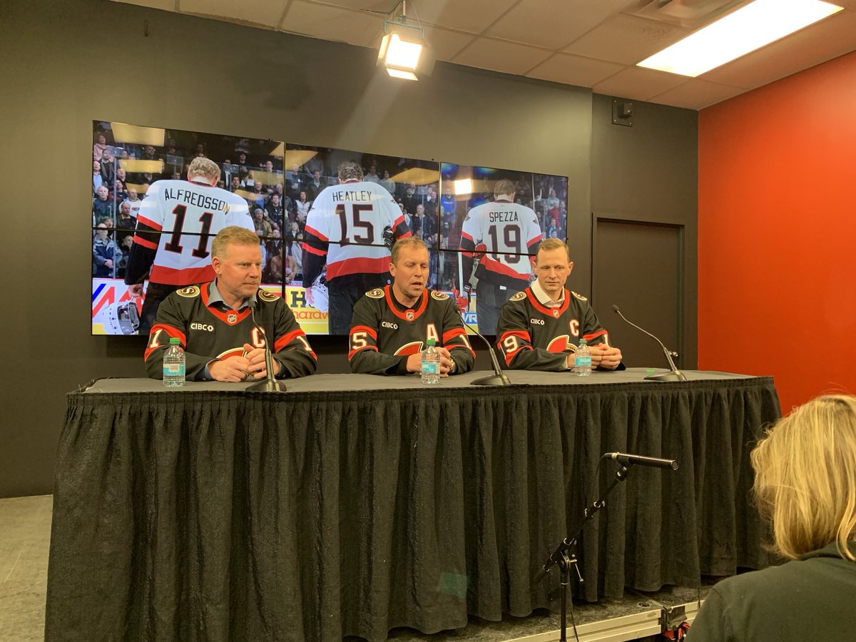 SunGarrioch's tweet photo. “It brings me joy to have the three of us together,” says Heatley #Sens https://t.co/nYrMhuMaFQ