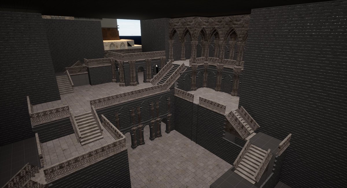 'been a while since I posted anything realated to 3D work for my game so, tada I was working on a dungeon since yesterday still very rough but I'll use this to try some actual game proto