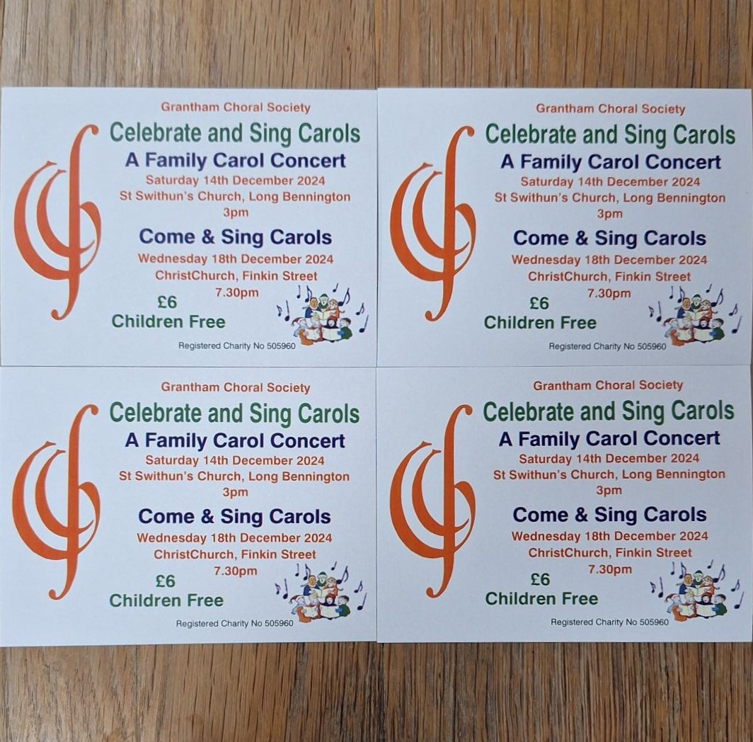 THEY ARE AVAILABLE - tickets to our Christmas Carol concerts.
A good carol sing-along with the whole family!

Long Bennington 14th Dec, 3pm - 
ChristChurch 18th Dec, 7.30pm - 

Tix from TicketSource

We look forward to making it two cheerful and festive events together with you!