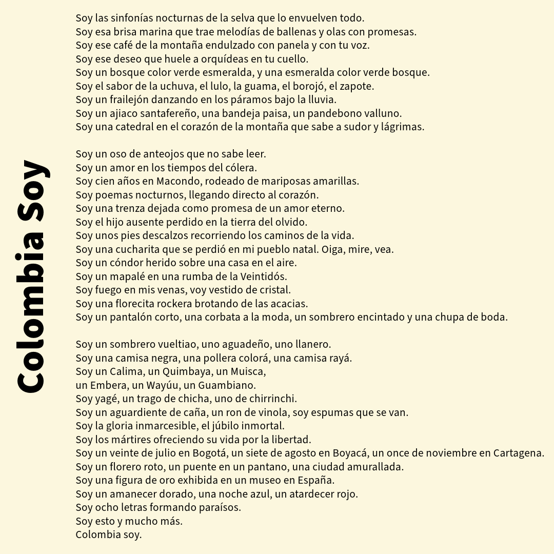 jusantam's tweet photo. Es un placer compartir con ustedes esta nueva obra. Llevaba un tiempo trabajando en ella. Se llama "Colombia Soy". Espero que les guste y los emocione tanto como yo al escribirlo. https://t.co/aW913IGbhP