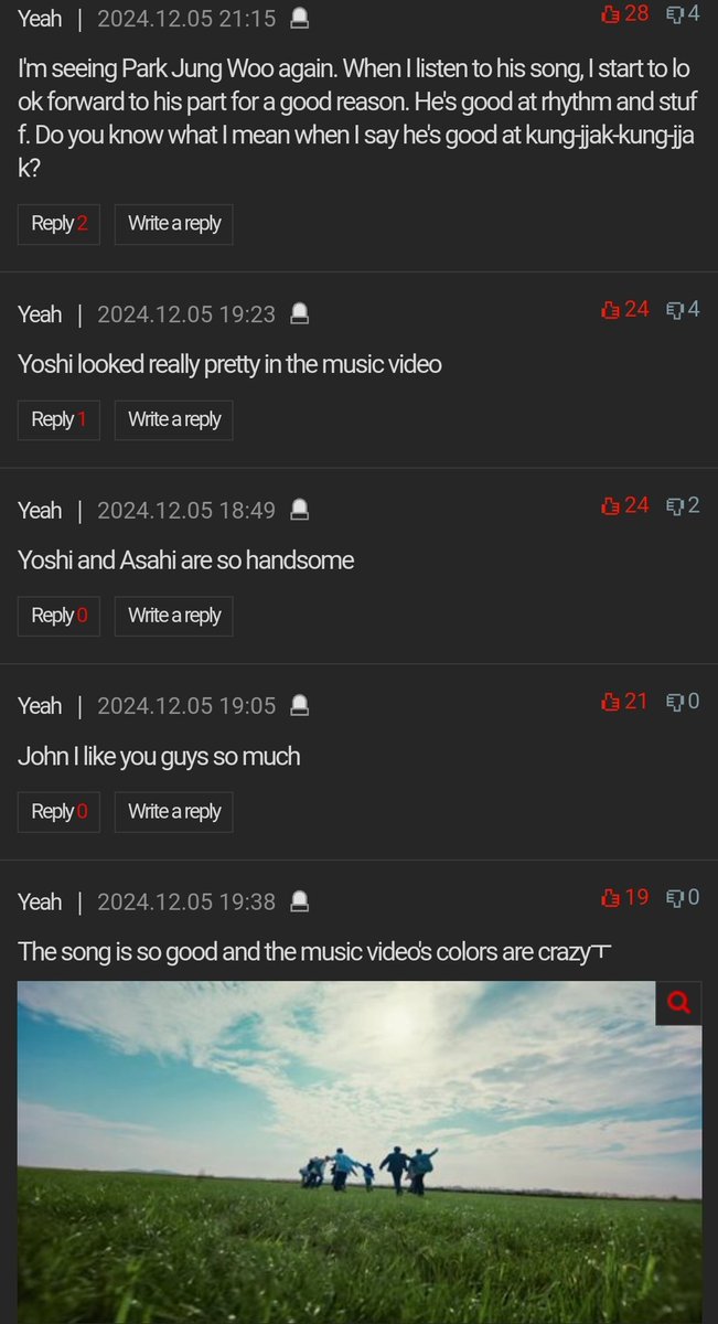and Treasure trending at #4 and #18 on pann in entertainment category.
Comments praising song&amp;boys as they should. it better go for #1. if i can catch it i will post it either