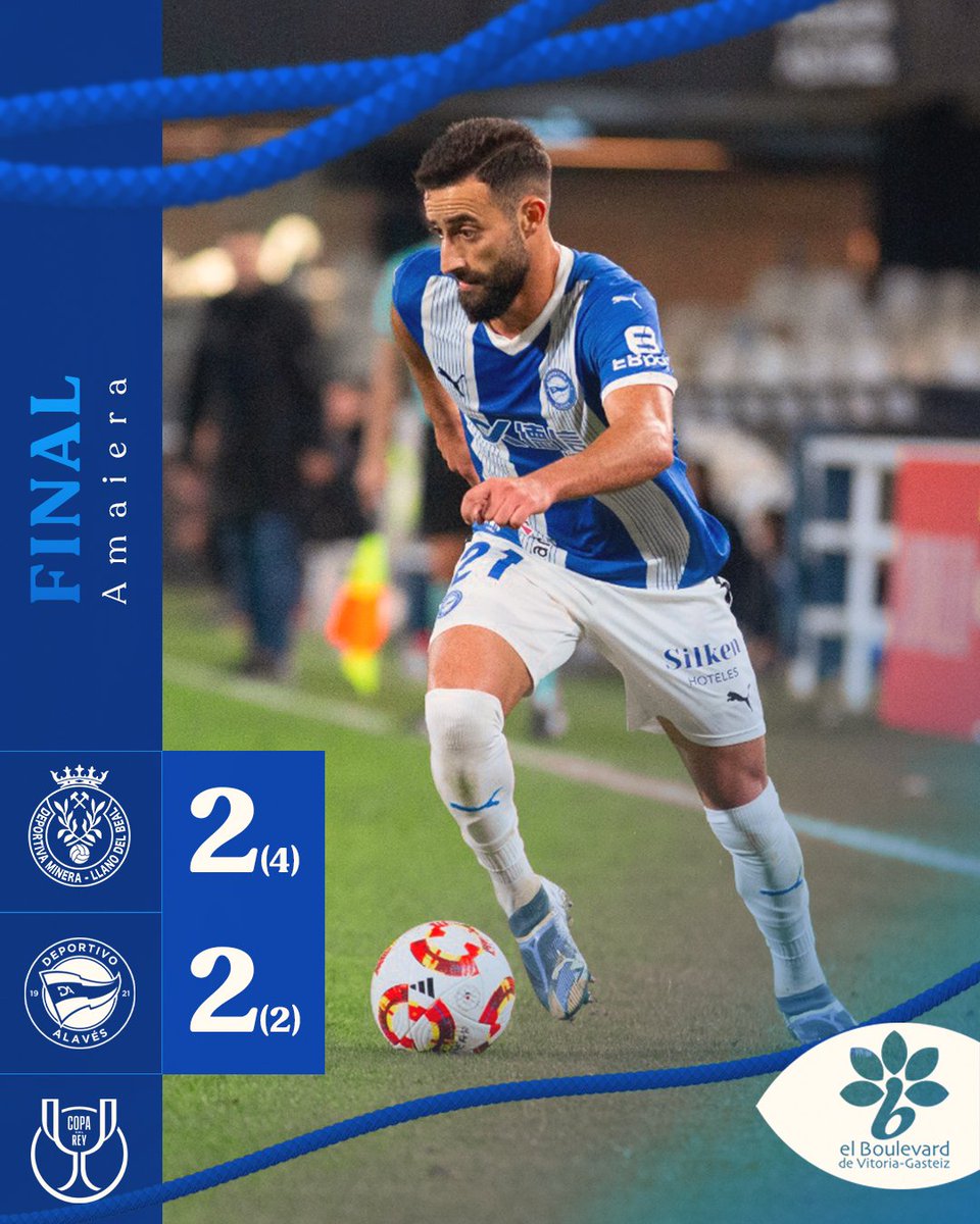 Alaves's tweet photo. 🔚 Final 

#DeportivaMineraAlavés
#CopaDelRey | #GoazenGlorioso ⚪️🔵 https://t.co/bRQLHHY4nQ