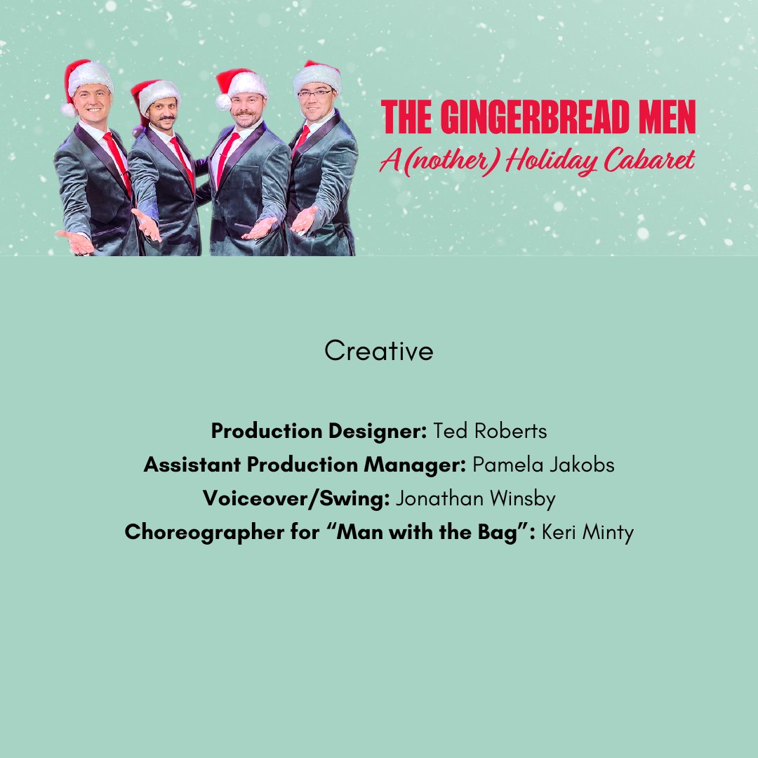 theArtsClub's tweet photo. *in a Mariah Carey voice* It's TIIIIMMME! The first performance of #ACTCGingerbreadMen is tonight! Meet the team behind this swinging holiday cabaret. 🎵

🔗: https://t.co/yuOPqB1Vq6 https://t.co/mJzJybCbZZ