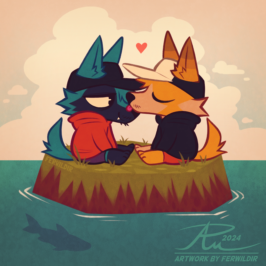 Ferwildir's tweet photo. wearing each other's hoodies <3

#WEBFISHING https://t.co/WaxWYR1GLL
