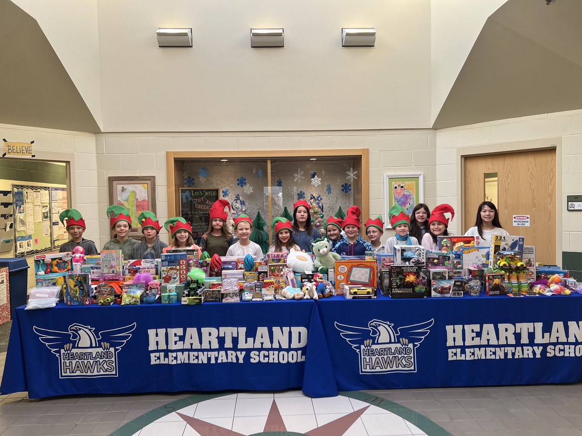 heartlandhawks's tweet photo. HES Student Council sponsors toy drive for the Salvation Army! Love the way our entire student population generously donated! https://t.co/4Py8gzSYSP