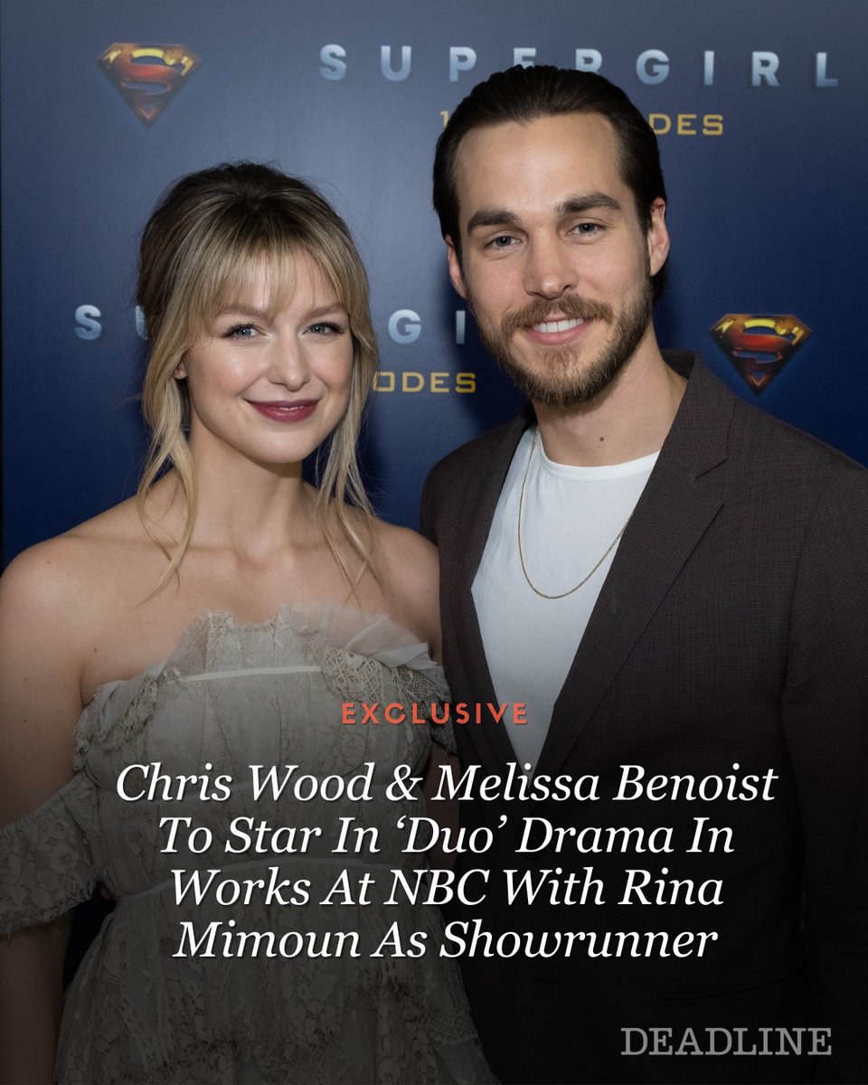 DEADLINE's tweet photo. EXCLUSIVE: Melissa Benoist and Chris Wood are set to star in ‘Duo,’ a drama in development at NBC.

In ‘Duo,’ when a soft-spoken, blue-collar worker (Wood) and a magnetic performer (Benoist) looking for her next break unexpectedly cross paths, their fateful meeting leads to a partnership that changes them both forever. The project is described as a family drama centered around a new two-person band and the disruption their rapidly rising career has on both their lives and the lives of those closest to them. 

More details: https://t.co/SaBwnRZMAO