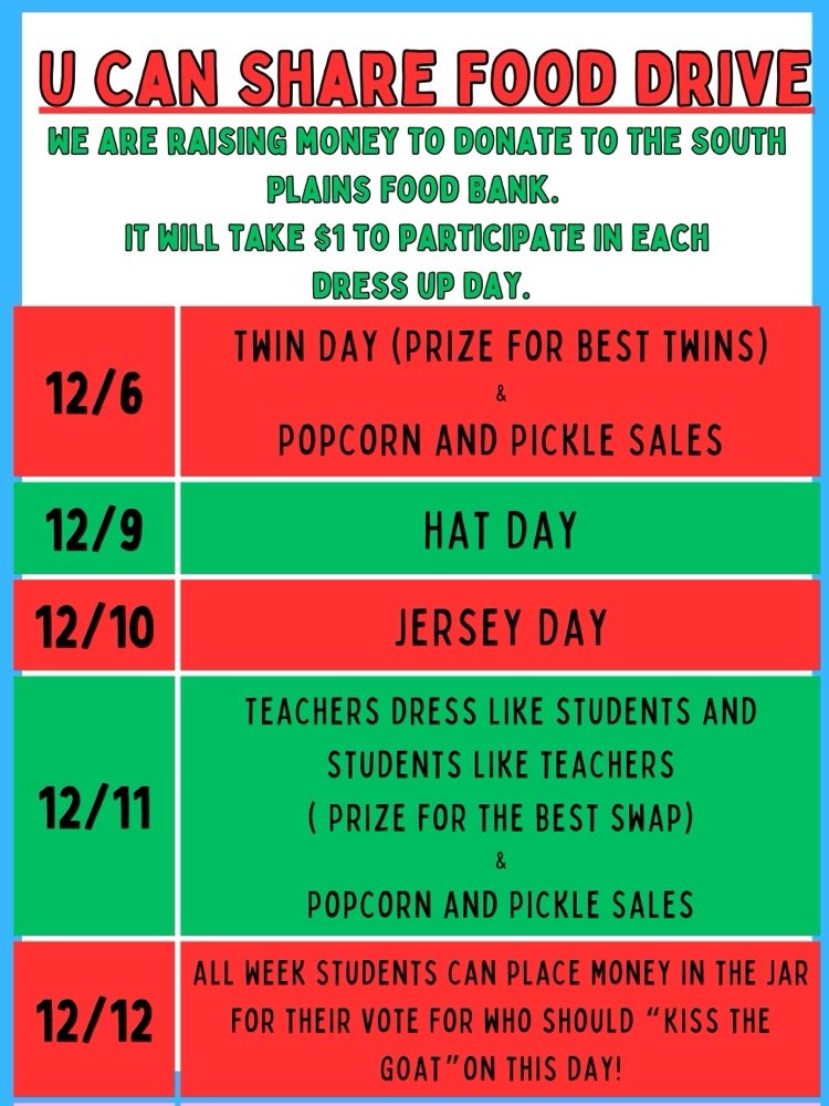 BaylessLISD's tweet photo. U Can Share Food Drive! https://t.co/qVhomnKpjJ