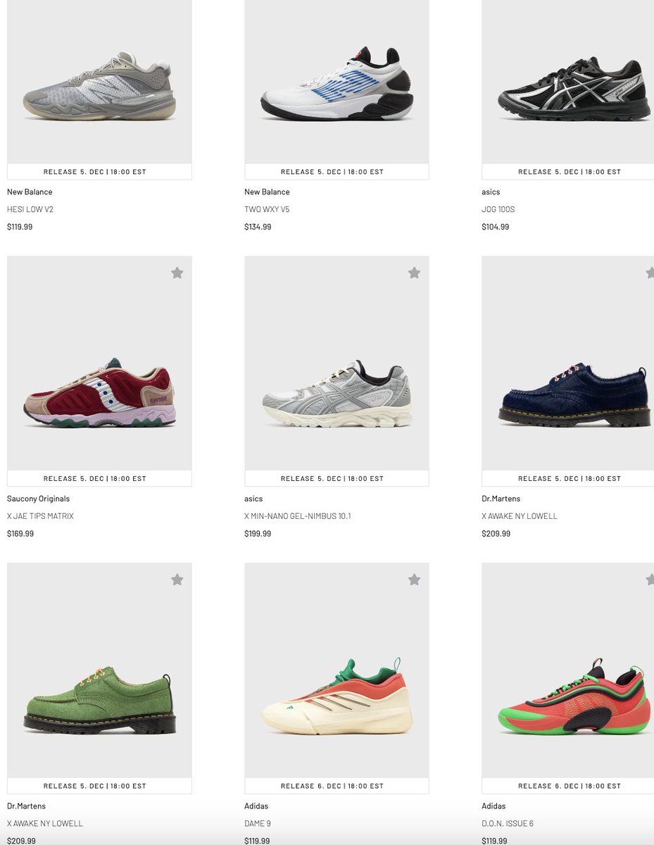 snkr_twitr's tweet photo. AD: LIVE in 10mins

Jae Tips x Saucony Matrix OG https://t.co/Gyy8fwEJP1

ASICS Jog 100S https://t.co/S4Yknl6Z92

MIN-NANO x ASICS Gel-Nimbus 10.1 https://t.co/8VsBy7D9k4

New Balance TWO WXY v5 https://t.co/iyEuDcqtsR

New Balance Hesi Low v2 https://t.co/JEib9b2SkE

AWAKE NY x Dr. Martens Lowell ‘Hair-On’
Navy peony https://t.co/O3CbGCAnMD
Vibrant Green https://t.co/h4Hd6aHjMR