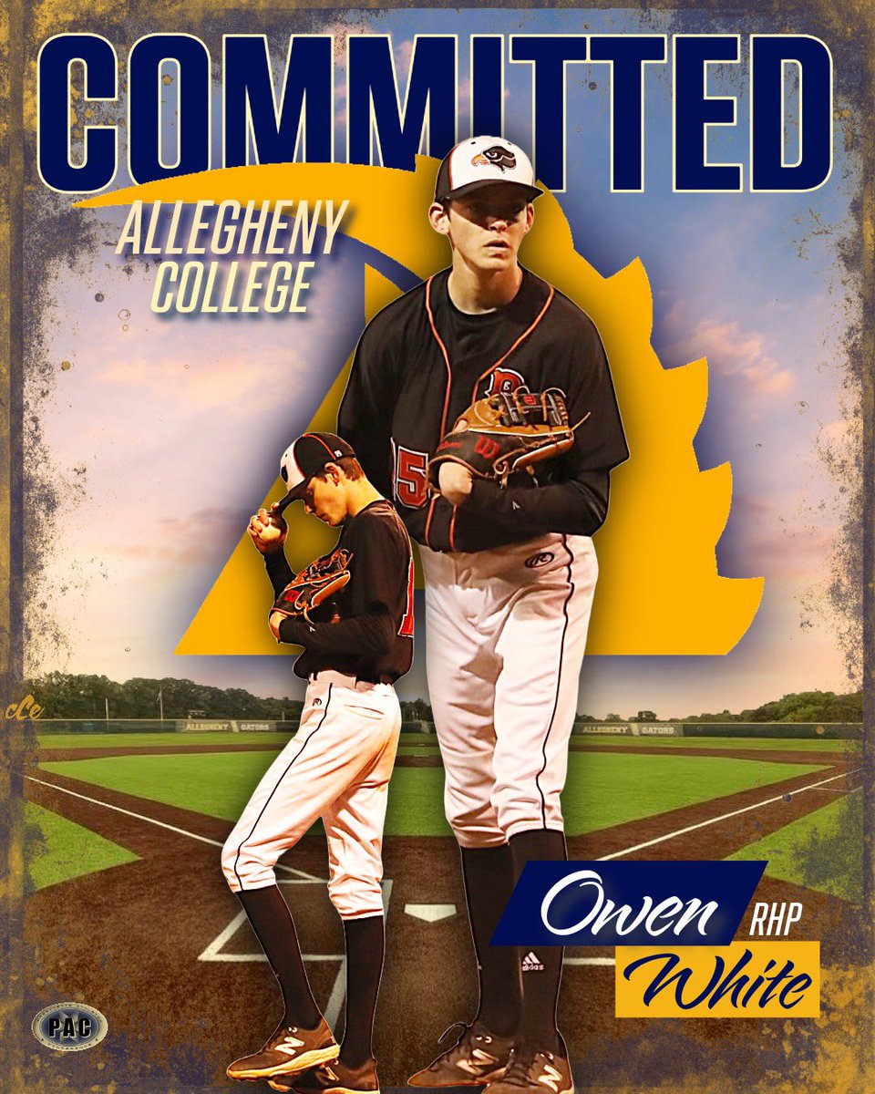 Owen White (@owenwhite08) on Twitter photo I am honored to announce my commitment to Allegheny College to continue my academic and athletic career. I want to thank my parents, coaches, and teammates who have supported me along the way.
<a href="/bp_hawks/">Bethel Park Hawks Baseball</a> <a href="/BP_BlackHawks/">Bethel Park Athletics</a> <a href="/ACGatorbaseball/">Allegheny College Baseball</a> <a href="/Richie_RoweBASE/">Coach Richie</a> <a href="/Crum18/">Brandon Crum</a> I am honored to announce my commitment to Allegheny College to continue my academic and athletic career. I want to thank my parents, coaches, and teammates who have supported me along the way.
<a href="/bp_hawks/">Bethel Park Hawks Baseball</a> <a href="/BP_BlackHawks/">Bethel Park Athletics</a> <a href="/ACGatorbaseball/">Allegheny College Baseball</a> <a href="/Richie_RoweBASE/">Coach Richie</a> <a href="/Crum18/">Brandon Crum</a>