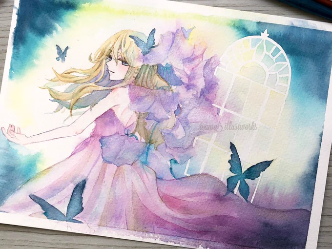私もキャラクターイラストが描けるようになりたいっっっ!!今の絵は下手すぎて載せられないので過去絵を…!!この子はスイートピーの羽! 