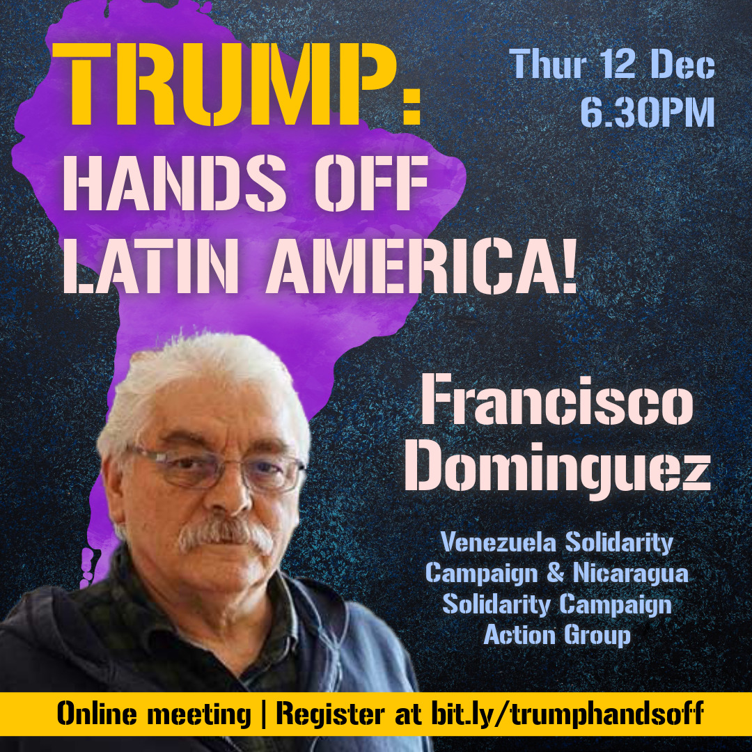 arise_festival's tweet photo. With Trump returning to office, this is a crucial time for solidarity with Latin America's progressive movements.

Thursday, 12 Dec - join us in saying "Hands Off Latin America"👇
https://t.co/ipNDP19FbA

With...
@RudoPastor
Alex Main @CEPRdc 
@madeinbolivia  @WiphalasW
&amp; MORE! https://t.co/Rz5ckzLbyN