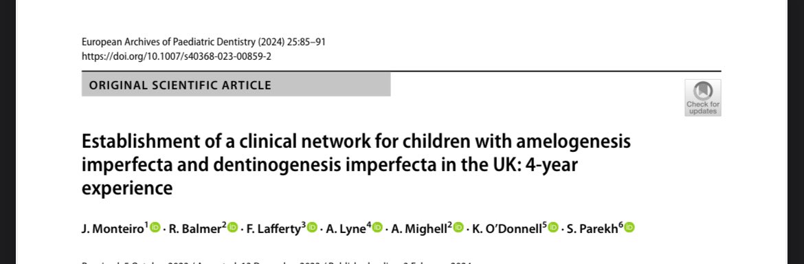 Save the date for the Amelogenesis  imperfecta/dentinogenesis imperfecta study day in Sheffield on the 28th March 2025. Looking forward to our great discussions and presentations!