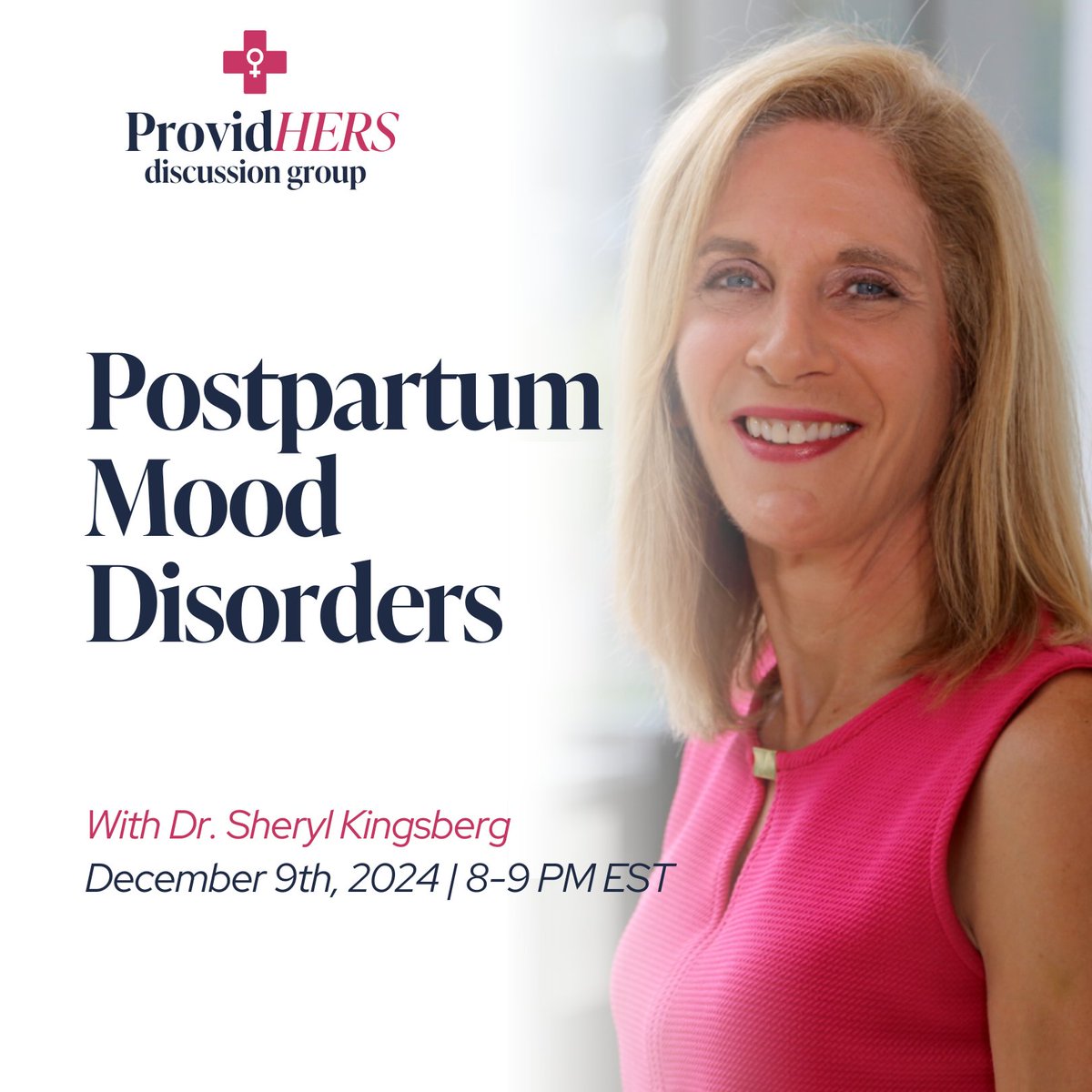 Join us Monday, December 9th at 8:00 PM for a case-based discussion on "Postpartum Mood Disorders" with Sheryl Kingsberg, PhD.

To join us visit: ⁠msmedicine.com/providhers-dis…