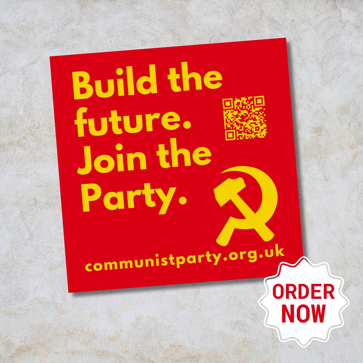 CPBritain's tweet photo. Build the future. Join the Party.

You can order the latest Party stickers from the online shop or from the Members Area 🔗 https://t.co/y7o70Cvh5G

For bulk orders please contact Party Centre direct. 

More designs coming soon!

#Communism #Socialism #Marxism #CommunistParty https://t.co/FF3SN8I0M0
