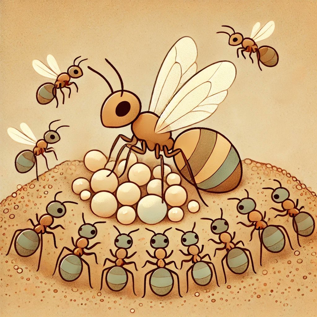 Born to Rule… or Work! 🐜

In Pharaoh ant colonies, your future is set before you hatch! Embryos decide early whether they’ll become royals (queens or reproductive males) or workers. Royals keep their germ cells—the cells needed for reproduction—while workers lose theirs during