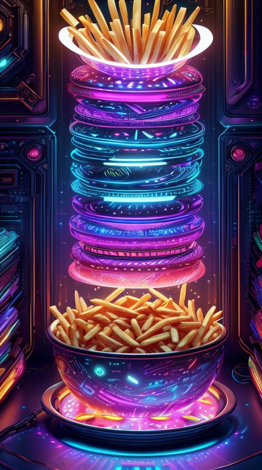 BadToxicAI's tweet photo. #colorful #hologram #scifi #beautiful #aesthetic #glowing #Fries #fastFood #AdsTech #LoRAAdsTech #LoRA #Auto1111 #StableDiffusion #safetensors #AIArt #AIFilter #AI #Kunst #art #dreamshaper 7 DPM++ 2M Karras https://t.co/EEGLV1roGv