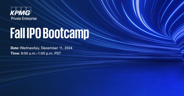 juleswalker4's tweet photo. Join us for our virtual Fall 2024 IPO Bootcamp with experts from Nasdaq, KPMG, and Wilson Sonsini. https://t.co/E9kDhW3VEt https://t.co/dBgTmBHykg