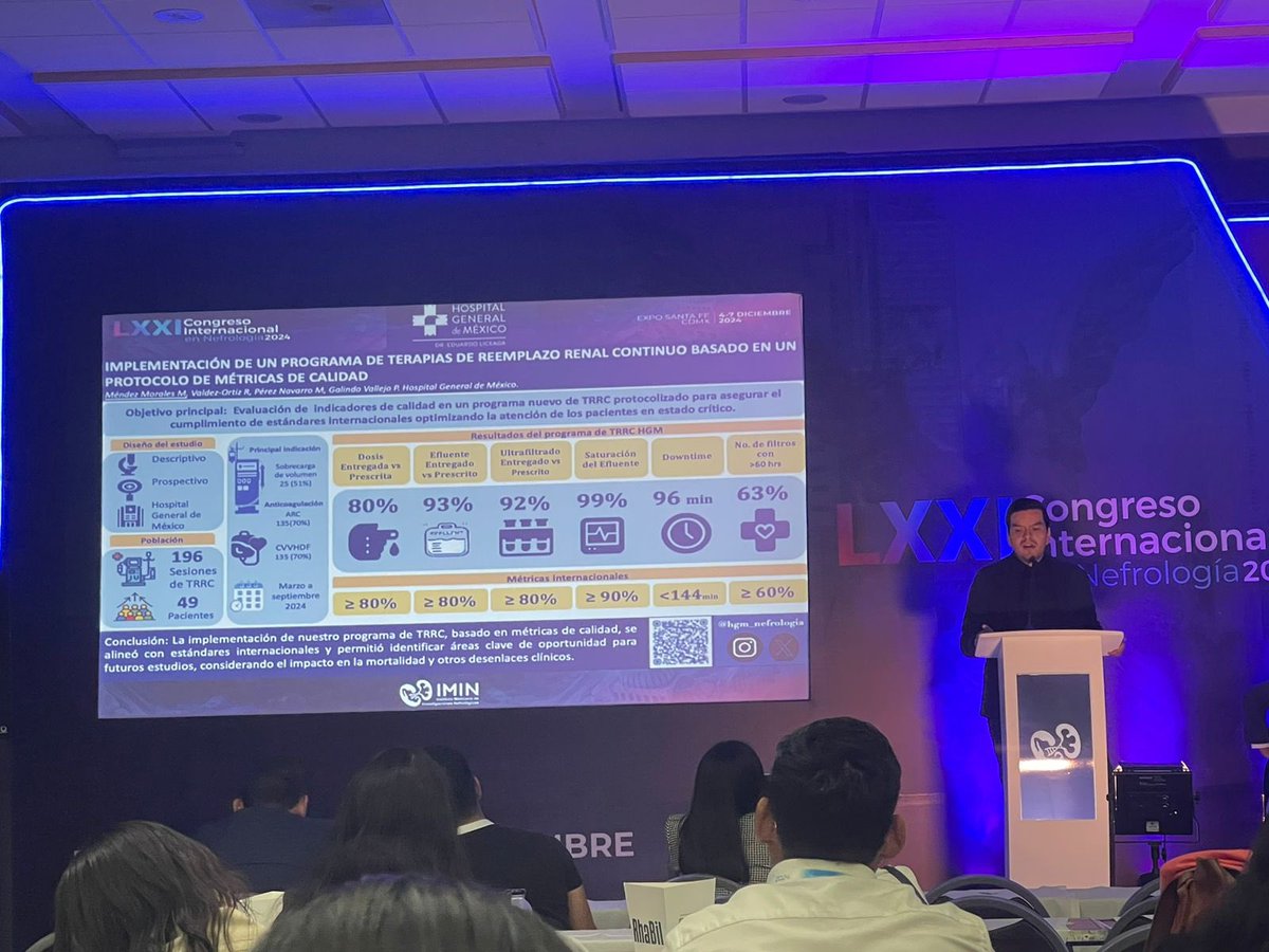 hgm_nefrologia's tweet photo. Cerrando con broche de oro el módulo de Rapid Fire, Mario Méndez presenta resultados de Métricas de Calidad en nuestro programa de TRRC. 

@galindozip 

#NefroHGM
#SomosIMIN2024 
@IMINmx https://t.co/4xLbLEWhUR