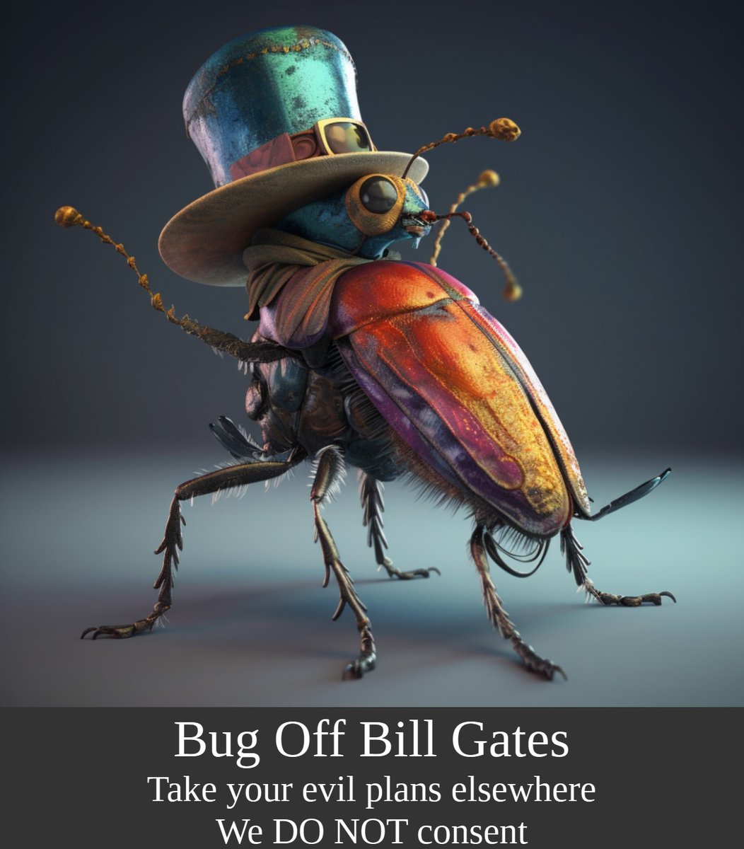 EagleWings3578's tweet image. #BugOffBillGates 
Take your evil plans and go #GetSquashed
Nobody wants your evil bioweapon ideas.