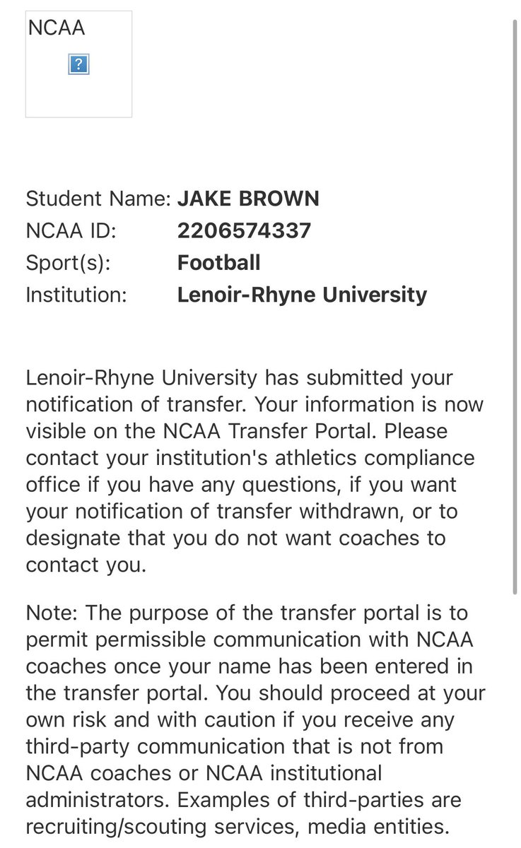 JakeBrown_JB's tweet photo. Transfer Portal Kicker
• True sophomore 
• 3 career game winning field goals
• 3 times special teams POTW
• Most field goals in a season in Lenoir-Rhyne History 
• 4.5 star Kohls ranked kicker https://t.co/0jSvWFMWpu