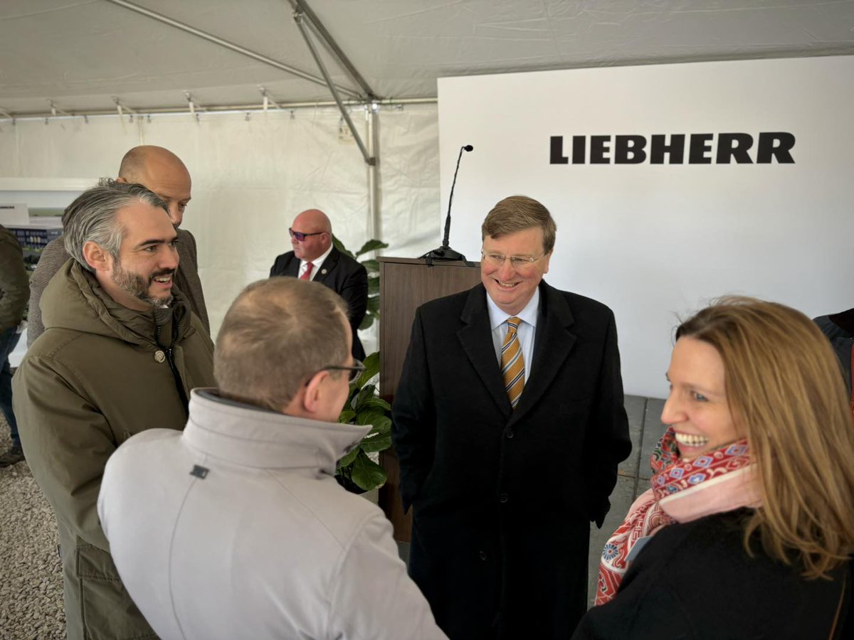 mdaworks's tweet photo. 🎉 Exciting news for #MightyMS! 🎉 @Liebherr broke ground this morning in #Tupelo on its dist. and mfg. operations! The project is a $176M investment and will create 180 jobs! Potential expansion: $238M &amp; 342 jobs! Welcome to Mississippi! 👏  #MSMomentum #InvestinMS @CDFMS https://t.co/zh24uIVNI9