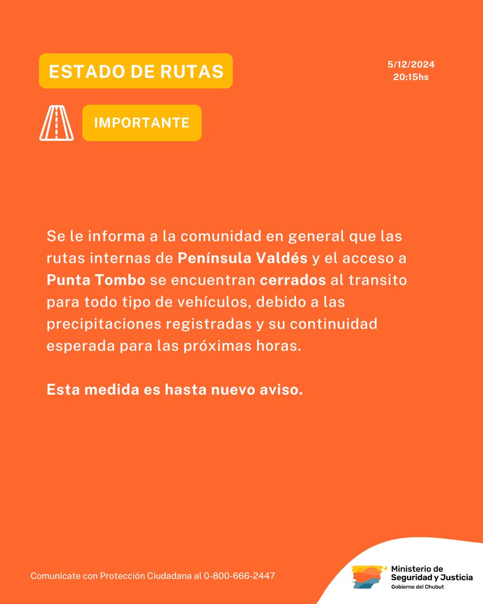 ❗ La Subsecretaría de Protección Ciudadana dependiente del Ministerio de Seguridad y Justicia, informa: