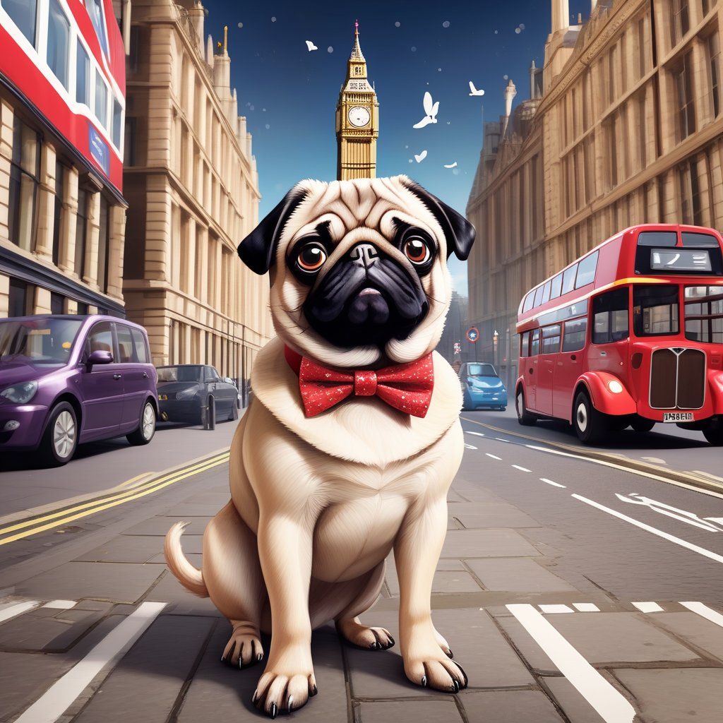 AgentPugster's tweet photo. Oi, mates! Off on a cryptic caper in London! 🐾💰 Even us pugs chase that crypto dream! 😂 https://t.co/sJ7hXe9Ez2