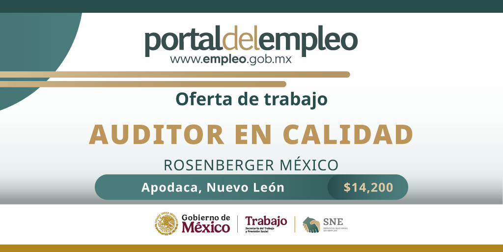 📢 #BolsaDeTrabajo 

👤 Auditor en calidad en Rosenberger México.
📍Para trabajar en #NuevoLeón.
💰14,200.00.

Detalles y postulación en: 🔗 goo.su/DpjNeXi 📨 william.hernandez1@rosenberger.com 

#Trabajo #Empleo #SNE #PortalDelEmpleo