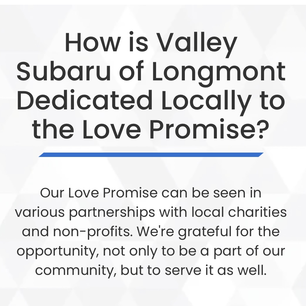 Valley_Subaru's tweet photo. Have one of our team members gone above and beyond for you? Or did they do something small to make your day? We want to hear about it! You can post Love Promise Stories (big or small) at https://t.co/AOiu1WNQD0 

#subaru #subarulove #longmont #longmontcolorado #longmontco #subie https://t.co/sUUKe6OFTU