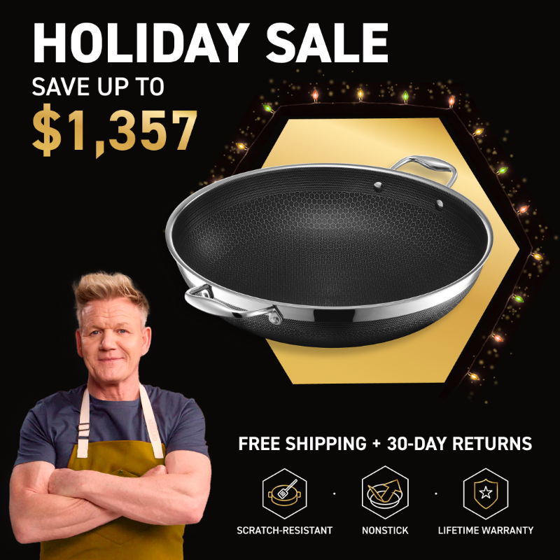 hexclad's tweet photo. HexClad’s Holiday Sale is HERE! 🎄 Save up to 41% OFF our best-selling cookware sets and exclusive bundles.