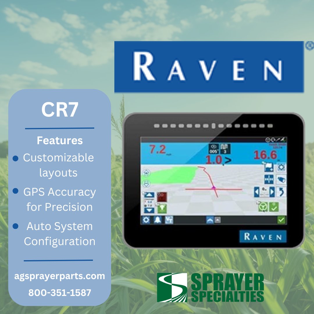 The best in precision farming! Revolutionize your field operations with the Raven CR7™ - the compact, powerful 7” field computer designed to simplify your work while delivering top-notch performance. Order now at agsprayerparts.com!