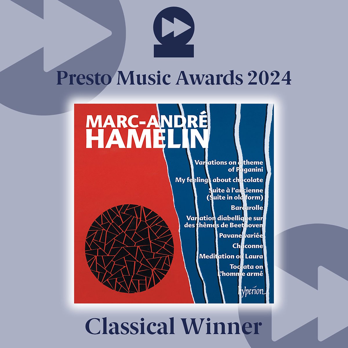 Hyperion Records Ltd (@hyperionrecords) on Twitter photo Sending a well deserved congratulations to <a href="/MarcAndreHam/">Marc-André Hamelin</a> for being named Classical Winner at this year's <a href="/PrestoMusicCom/">Presto Music</a> Awards 👏 This survey of Hamelin's own recent works continues to exhilarate and entertain new audiences everywhere, and it's a joy to see. Sending a well deserved congratulations to <a href="/MarcAndreHam/">Marc-André Hamelin</a> for being named Classical Winner at this year's <a href="/PrestoMusicCom/">Presto Music</a> Awards 👏 This survey of Hamelin's own recent works continues to exhilarate and entertain new audiences everywhere, and it's a joy to see.